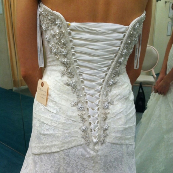 A-line Lace Wedding Dress with Side Split Detail - Picture 3 of 8